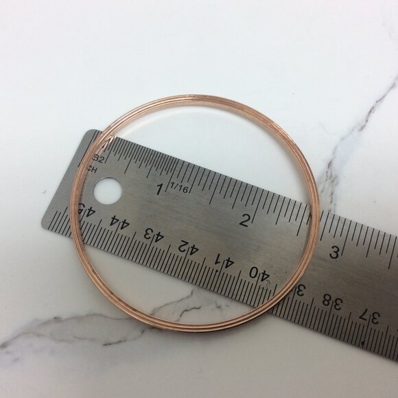 14K Rose Real Solid GOLD BANGLE CZ Zirconia Bangle Bracelet 9.50gr 71/2'' - Picture 8 of 8